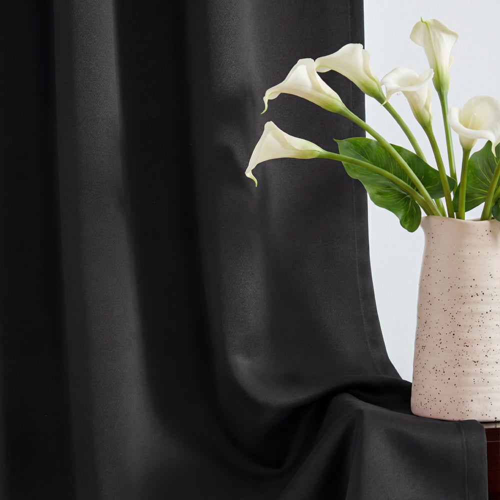 TOPICK Blackout Curtains Solid Grommet Drapes for Kitchen Bedroom Living Room 2 Panels