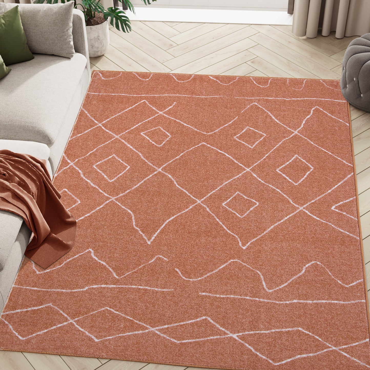 RUGKING Modern Area Rug Washable Rug Boho Carpet Non Slip Mat for Dinning Room Living Room Bedroom