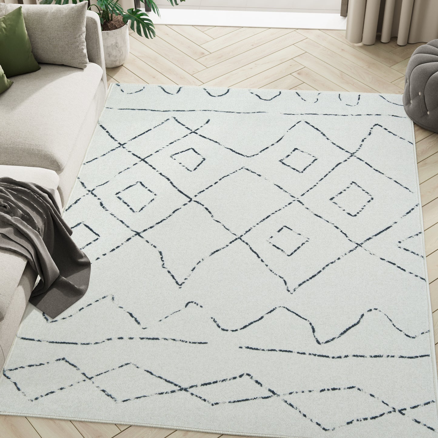 RUGKING Modern Area Rug Washable Rug Boho Carpet Non Slip Mat for Dinning Room Living Room Bedroom