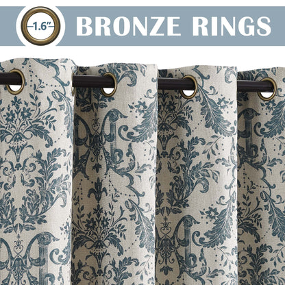 Curtainking Blackout Curtains for Bedroom Thermal Curtains Floral Patterned Living Room Vintage Country Curtain