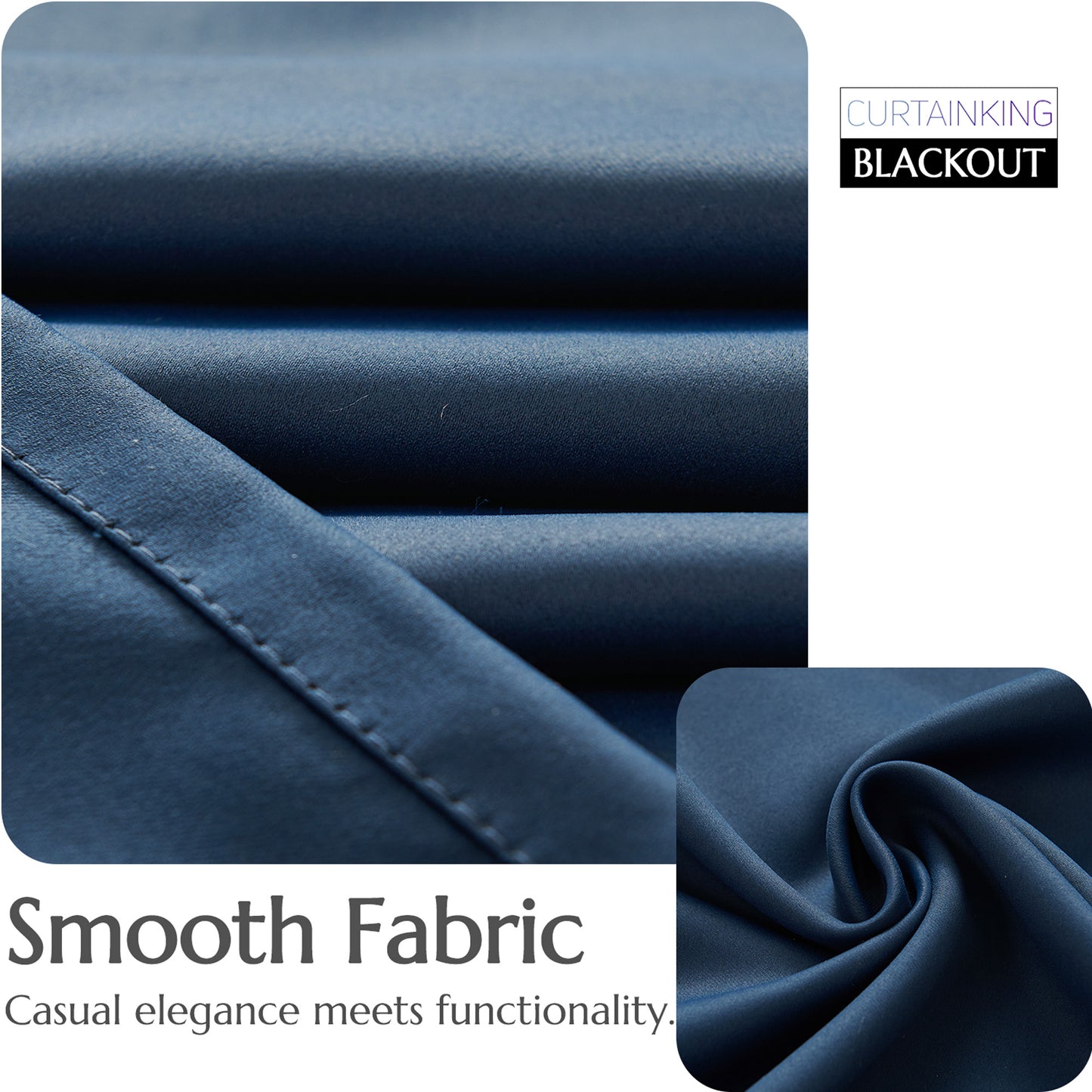 Curtainking Black out Curtain and Drapes Thermal Insulated Grommet Curtains for Living Room 2 Panels