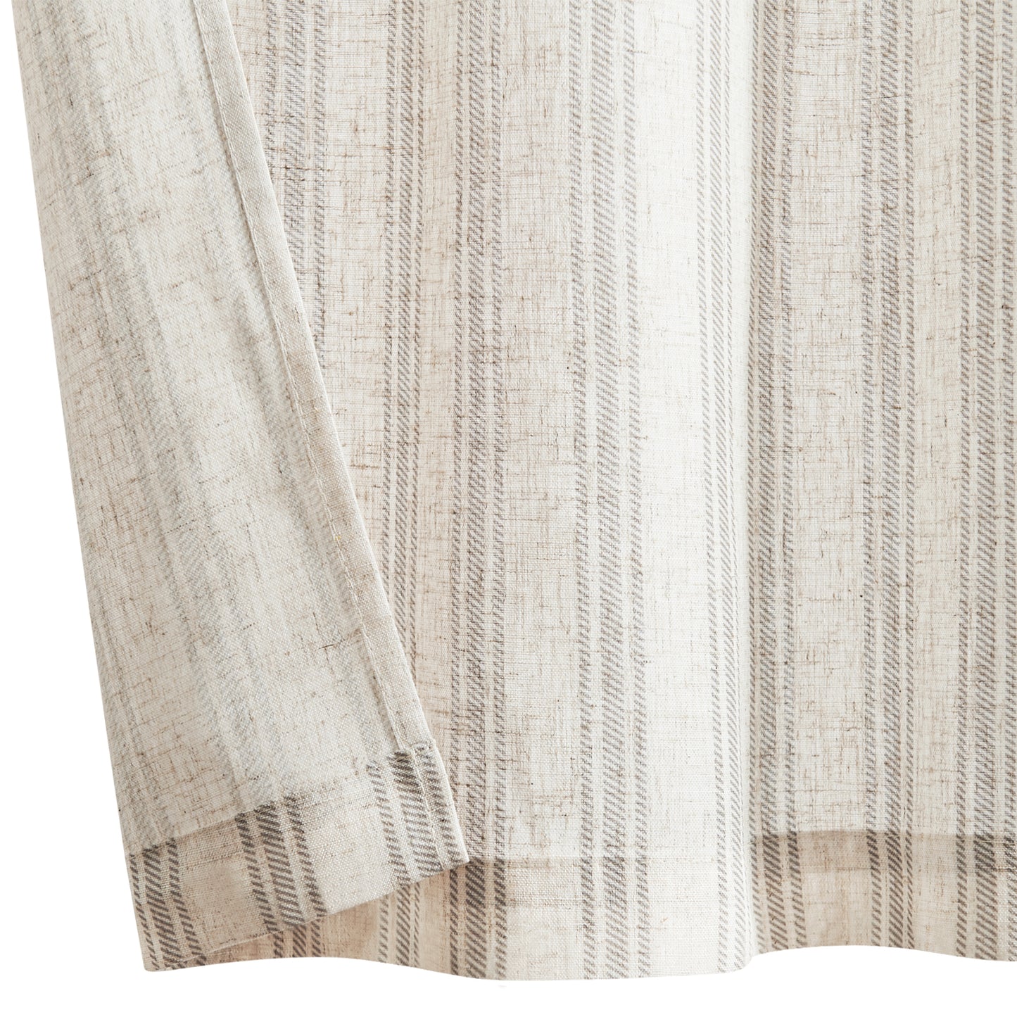 Curtainking Farmhouse Striped Valance Semi-Sheer Flax Linen Light Filtering Small Window Valance 16 inch Rod Pocket 1 Panel
