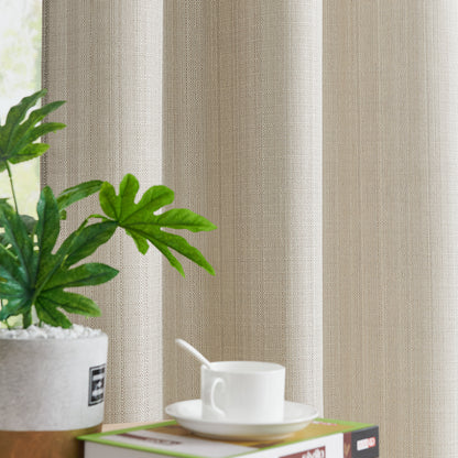 Curtainking Blackout Curtains Linen Textured Drapes for Bedroom Grommet 2 Panels