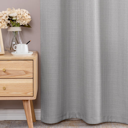 Curtainking Linen Textured Curtains Bedroom Living Room Window Curtain Set Light Filtering Drapes Grommet Top 2 Panels