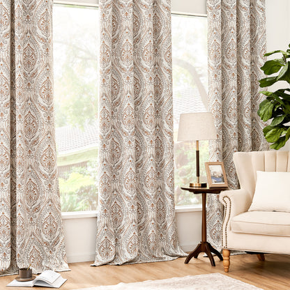 Curtainking Blackout Curtains Damask Thermal Insulated Drapes for Bedroom Living Room Window Treatments Set for All Season Grommet 2 Panels
