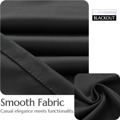 Curtainking Black out Curtain and Drapes Thermal Insulated Grommet Curtains for Living Room 2 Panels
