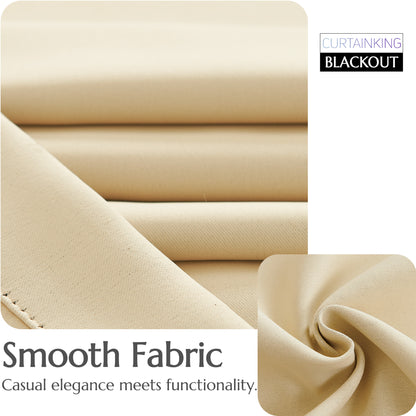 Curtainking Black out Curtain and Drapes Thermal Insulated Grommet Curtains for Living Room 2 Panels