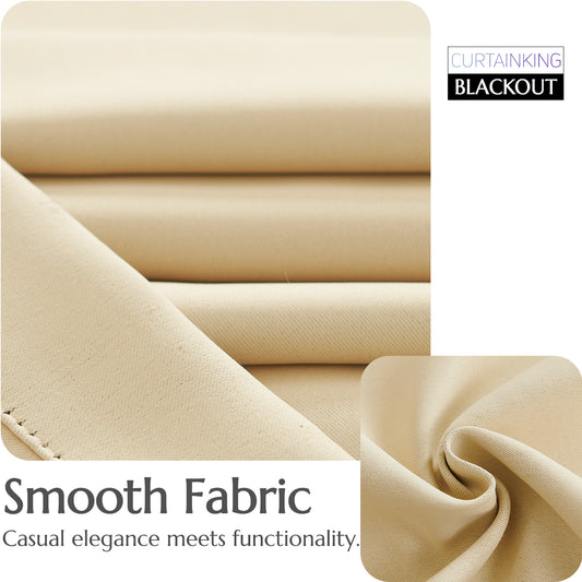 Curtainking Black out Curtain and Drapes Thermal Insulated Grommet Curtains for Living Room 2 Panels