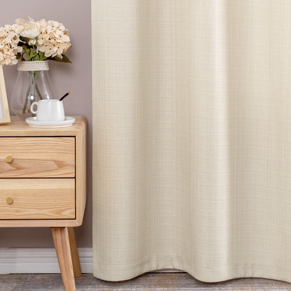 Curtainking Linen Textured Curtains Bedroom Living Room Window Curtain Set Light Filtering Drapes Grommet Top 2 Panels