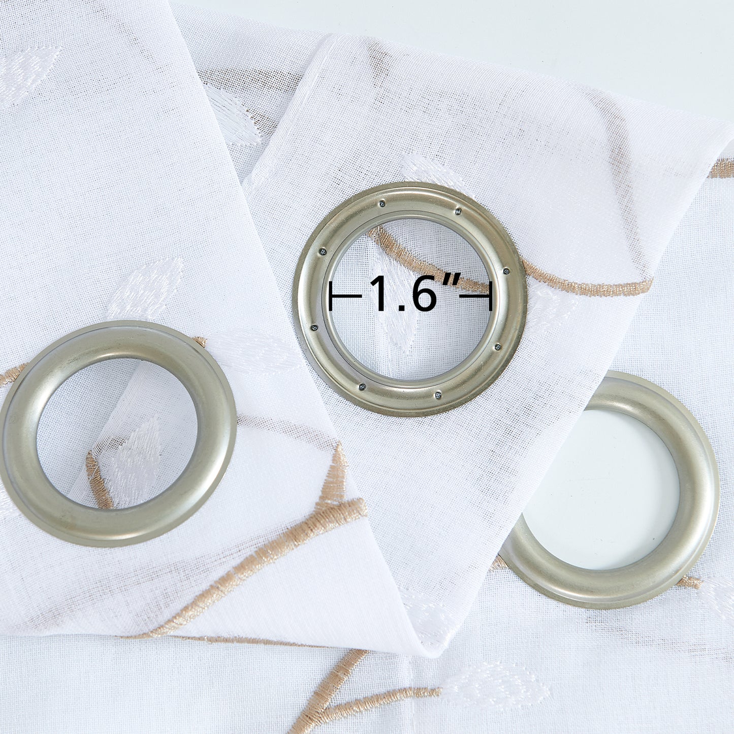 Curtainking Sheer Curtains Floral Embroidery Drapes Voile Light Filtering Window Curtain Set for Living Room Bedroom Grommet 2 Panels