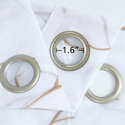 Curtainking Sheer Curtains Floral Embroidery Drapes Voile Light Filtering Window Curtain Set for Living Room Bedroom Grommet 2 Panels