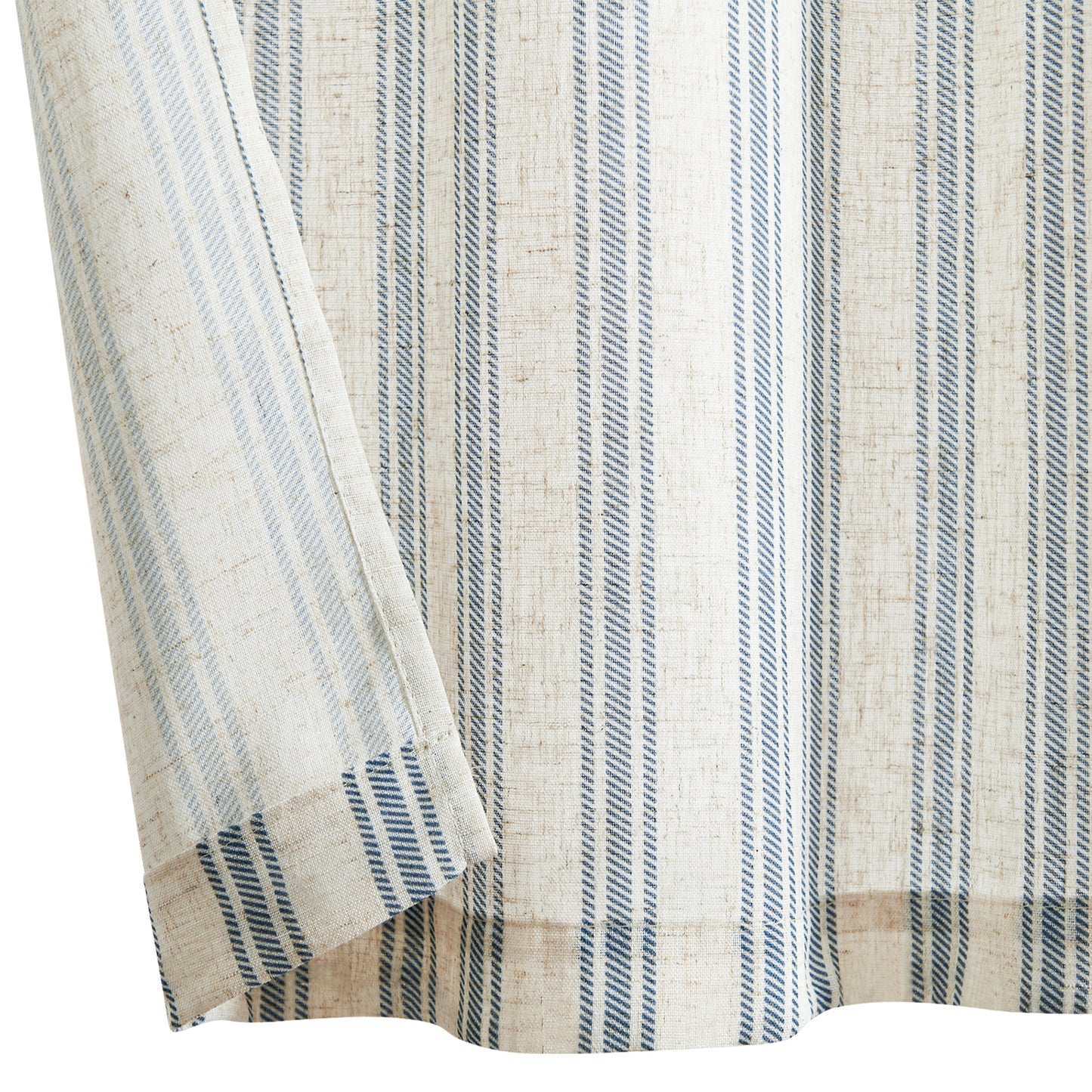 Curtainking Farmhouse Striped Valance Semi-Sheer Flax Linen Light Filtering Small Window Valance 16 inch Rod Pocket 1 Panel