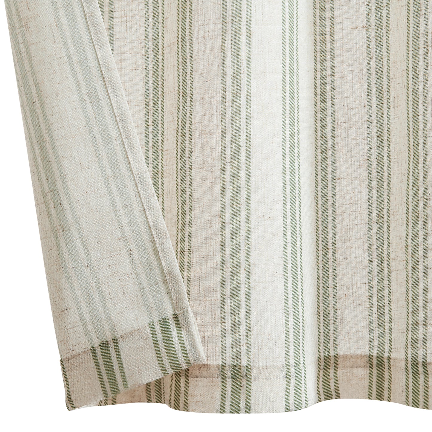 Curtainking Farmhouse Striped Valance Semi-Sheer Flax Linen Light Filtering Small Window Valance 16 inch Rod Pocket 1 Panel
