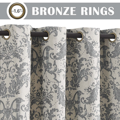 Curtainking Blackout Curtains for Bedroom Thermal Curtains Floral Patterned Living Room Vintage Country Curtain