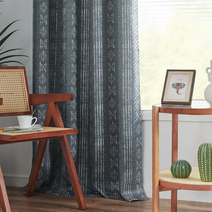 Curtainking Blackout Curtains for Livingroom Bedroom Farmhouse Boho Curtains Geometric Striped Grommet Room Darkening Thermal Insulated Window Drapes 2 Panels