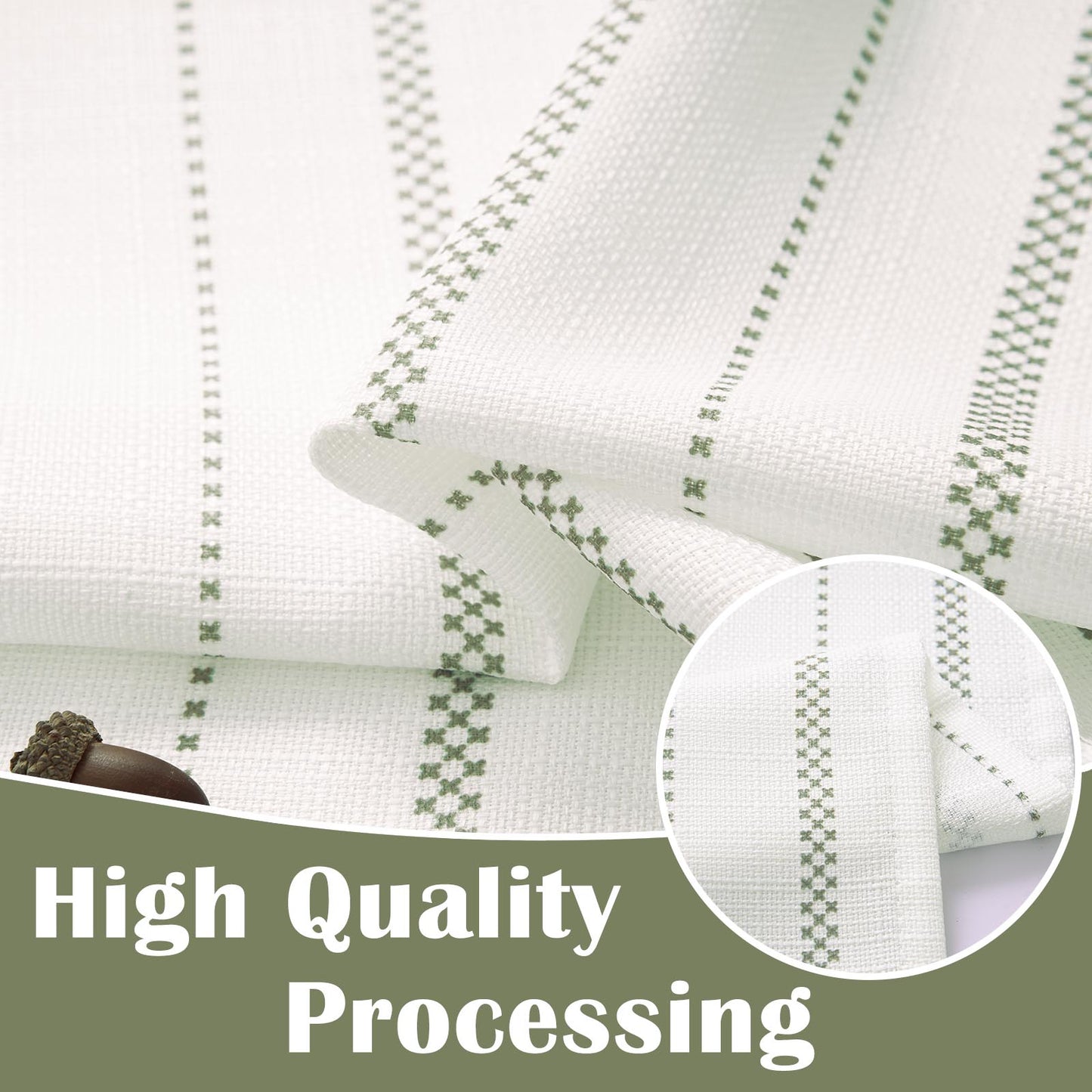 Curtainking Cafe Curtains Small Window Curtains Light Filtering Curtains 2 Panels of Boho Striped Kitchen Curtains for Half Windows