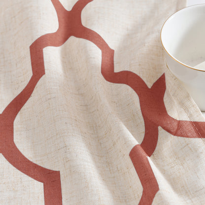 Curtainking Kitchen Curtains Moroccan Tile Print Tier Curtains Farmhouse Cafe Curtains for Bathroom 2 Panels