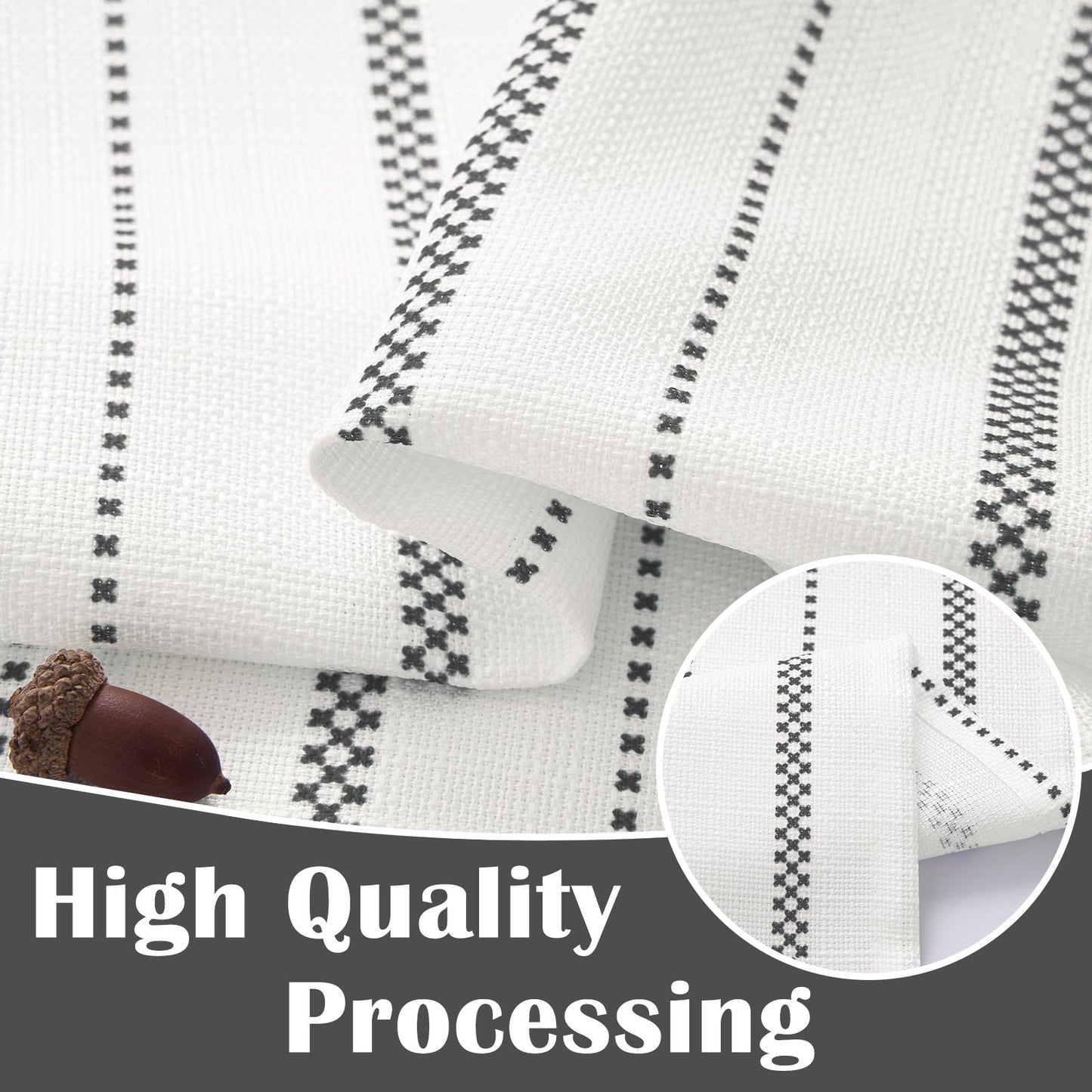 Curtainking Cafe Curtains Small Window Curtains Light Filtering Curtains 2 Panels of Boho Striped Kitchen Curtains for Half Windows