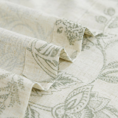CURTAINKING Farmhouse Linen Valance Curtains for Kitchen Floral Rustic Rod Pocket Living Room Bedroom Small Window Valance 16 Inch