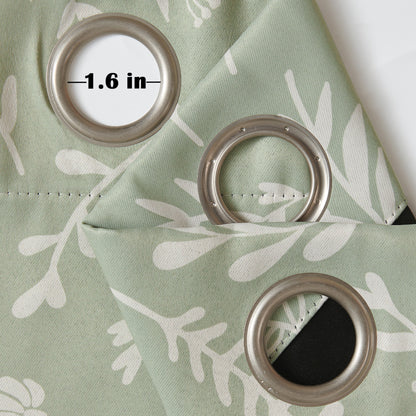 Curtainking 100% Blackout Curtains Grommet Thermal Insulated Curtains for Living Room Printed Short Curtains 2 Panels Set
