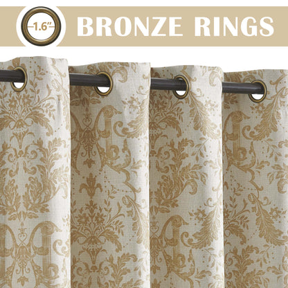 Curtainking Blackout Curtains for Bedroom Thermal Curtains Floral Patterned Living Room Vintage Country Curtain