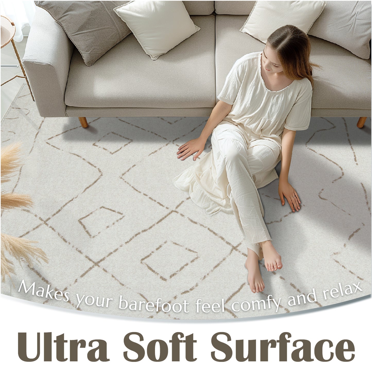 RUGKING Modern Area Rug Washable Rug Boho Carpet Non Slip Mat for Dinning Room Living Room Bedroom