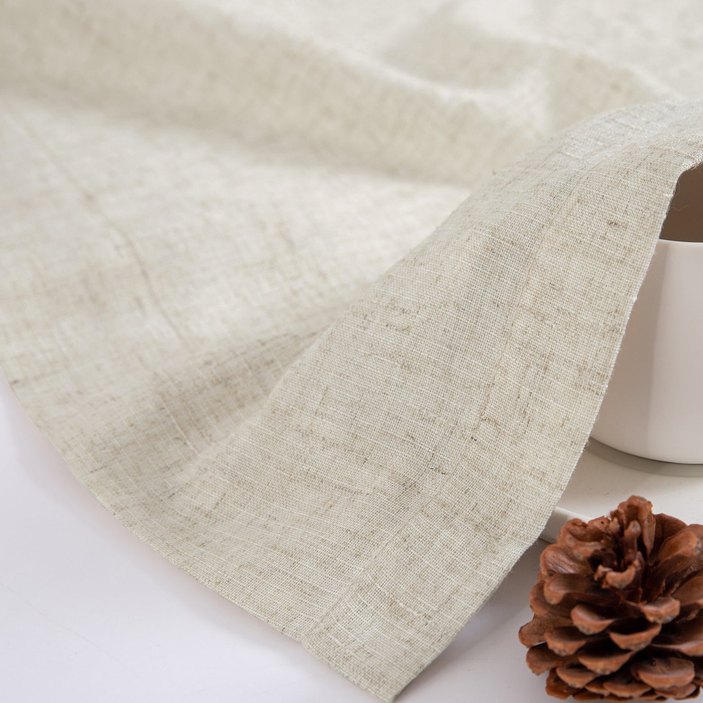 Curtainking Kitchen Curtains and Farmhouse Linen Semi Sheer Cafe Curtains 3-Piece Rod Pocket