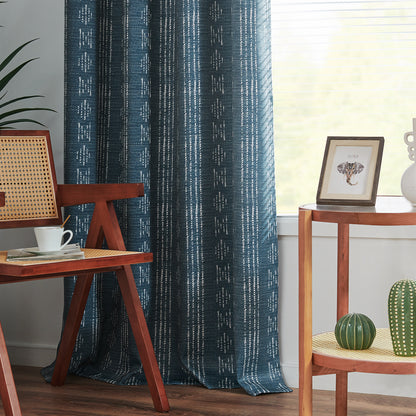 Curtainking Blackout Curtains for Livingroom Bedroom Farmhouse Boho Curtains Geometric Striped Grommet Room Darkening Thermal Insulated Window Drapes 2 Panels