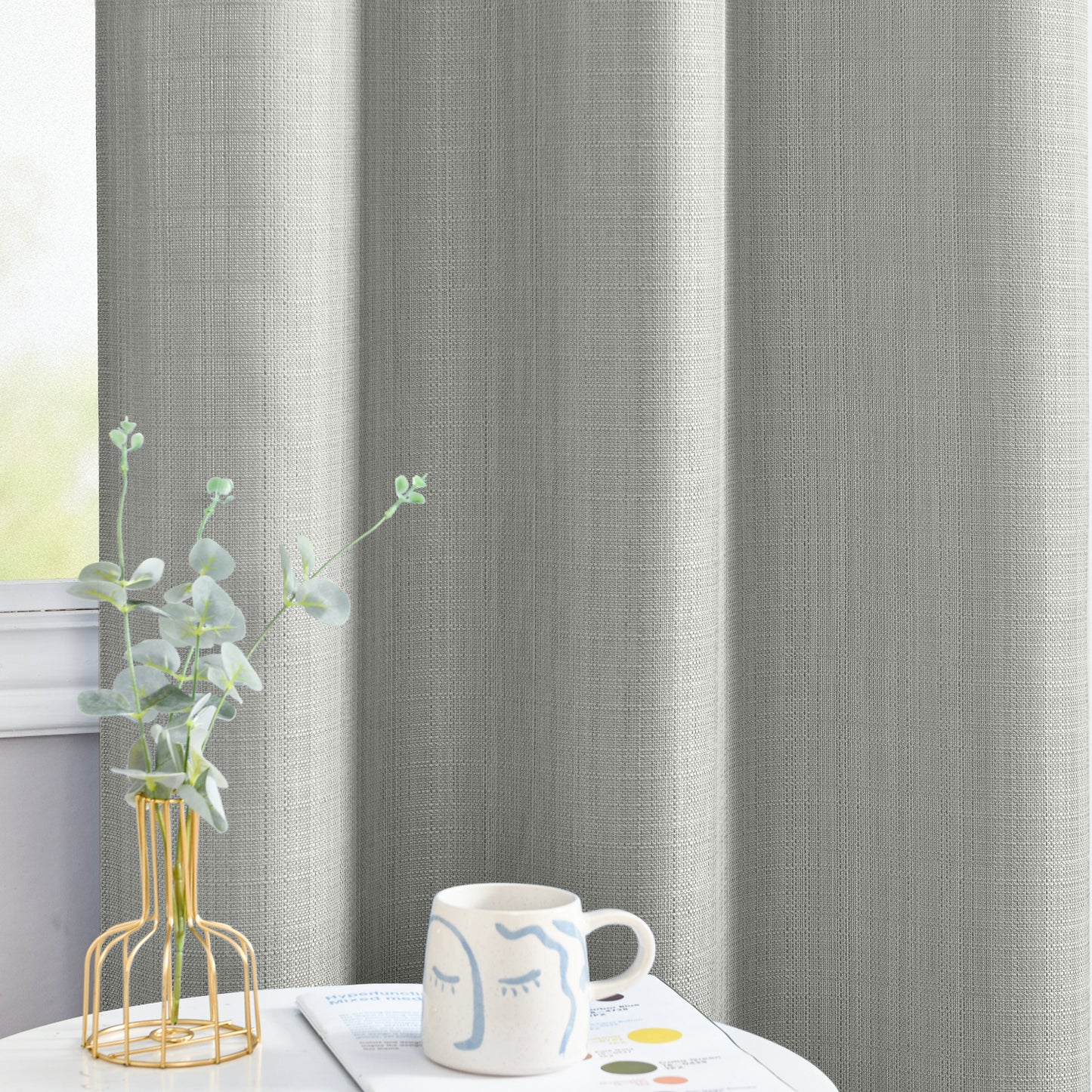 Curtainking Blackout Curtains Linen Textured Drapes for Bedroom Grommet 2 Panels