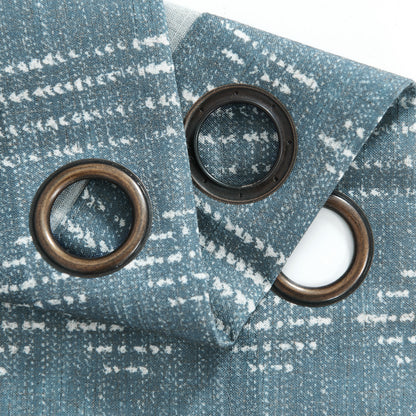 Curtainking Linen Blend Curtains Light Filtering Geometric Striped Boho Farmhouse Grommet Curtains for Living Room Pack of 2