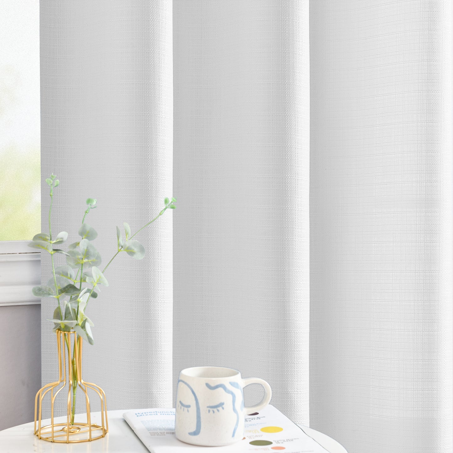 Curtainking Blackout Curtains Linen Textured Drapes for Bedroom Grommet 2 Panels