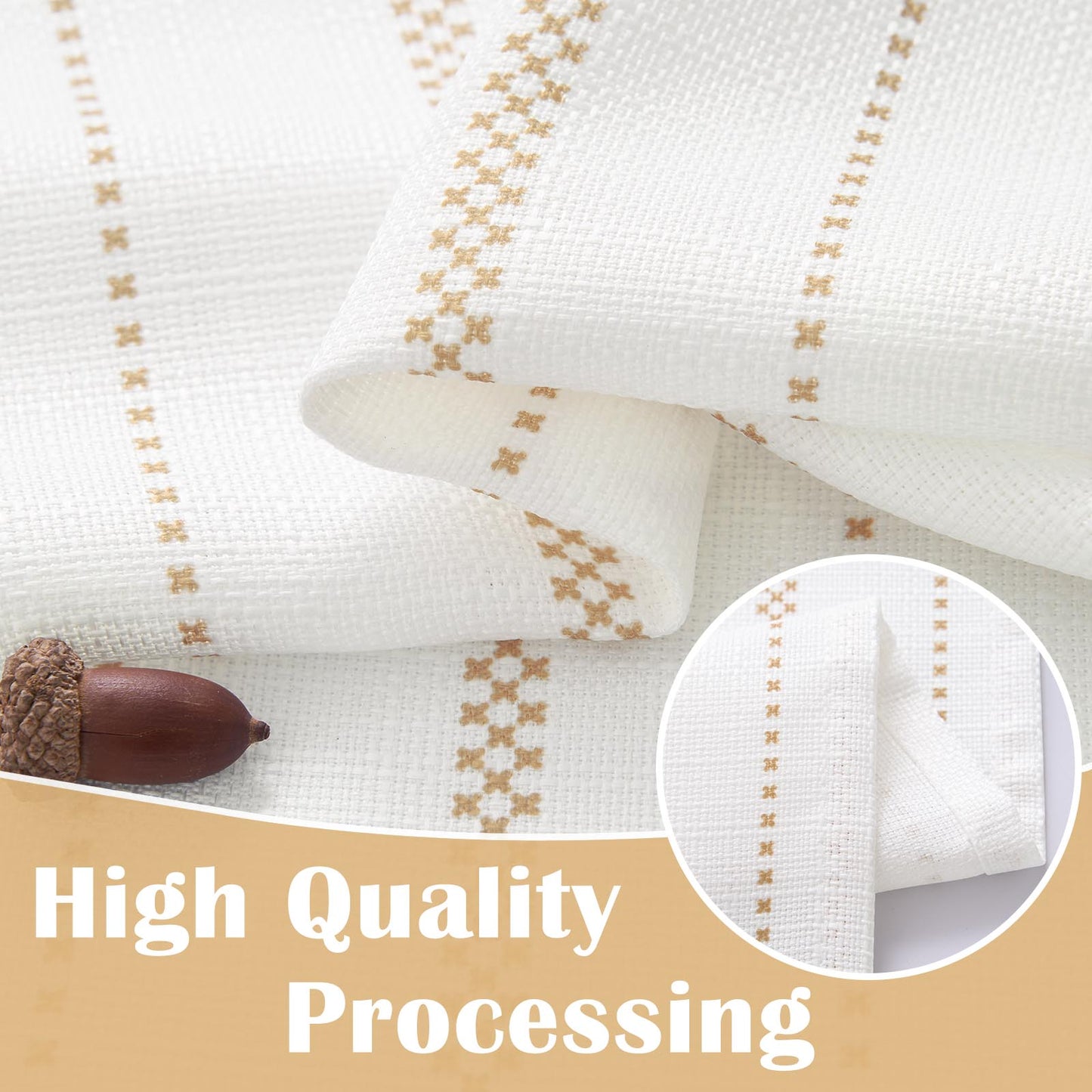 Curtainking Cafe Curtains Small Window Curtains Light Filtering Curtains 2 Panels of Boho Striped Kitchen Curtains for Half Windows