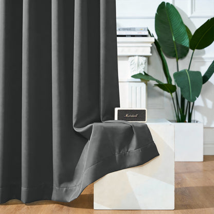 TOPICK Blackout Curtains  Grommet Solid Curatins Thermal Insulated Drapes for Kitchen Bedroom Living Room 2 Panels