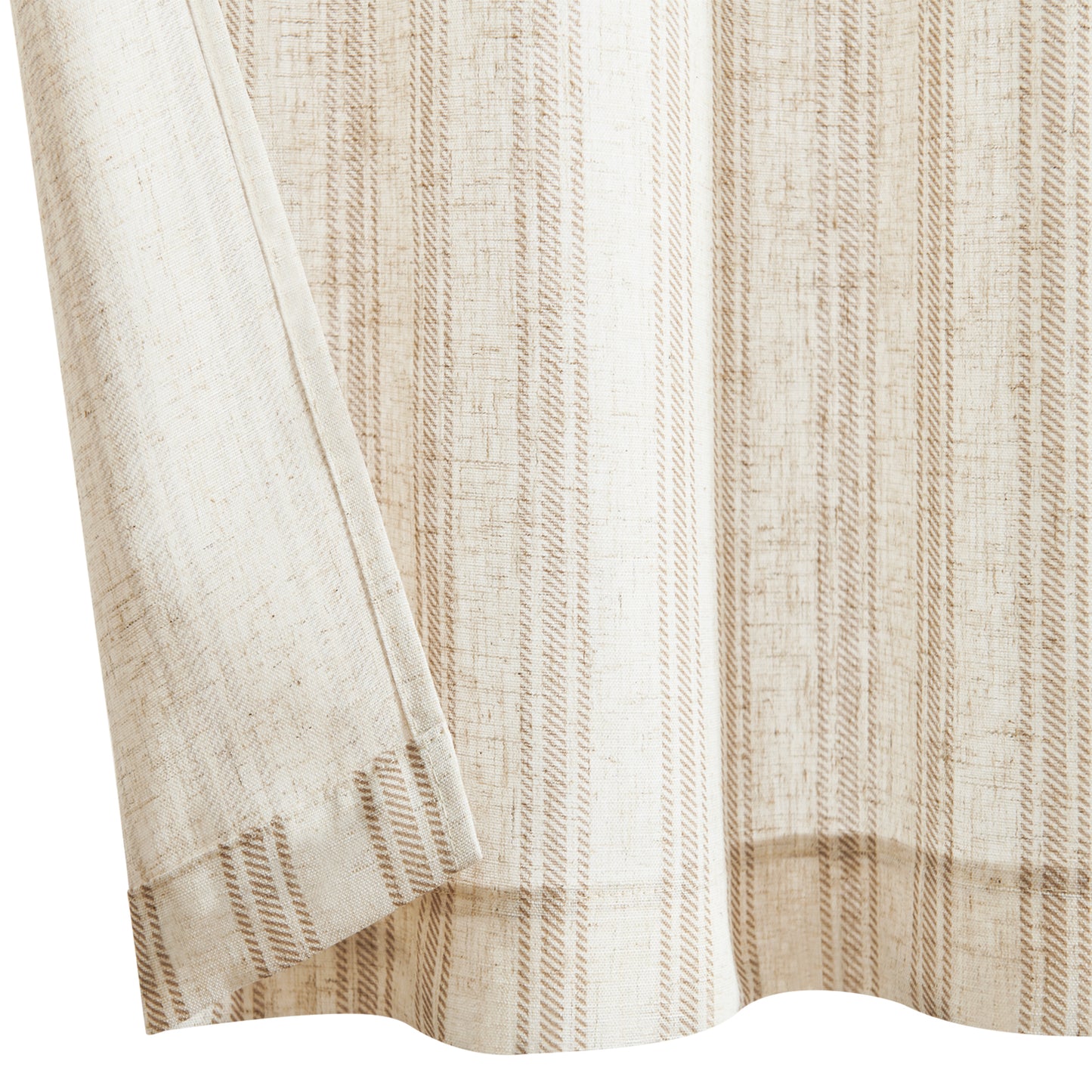 Curtainking Farmhouse Striped Valance Semi-Sheer Flax Linen Light Filtering Small Window Valance 16 inch Rod Pocket 1 Panel