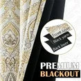 Curtainking 100% Blackout Curtains Damask Medallion Window Curtains for Bedroom Grommet Thermal Insulated Drapes for Living Room Vintage Luxury Window Treatments Set 2 Panels