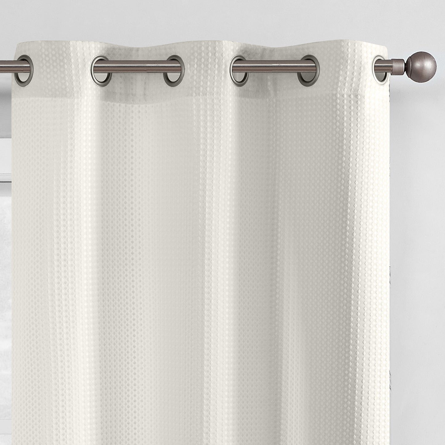 Curtainking Waffle Weave Textured Curtains Farmhouse Light Filtering Drapes for Living Room Bedroom Grommet Window Curtain 2 Panels