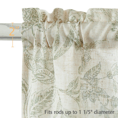 Curtainking Linen Kitchen Curtains Farmhouse Floral Print Rod Pocket Curtains Cafe Curtains Small Window Curtains 2 Panels