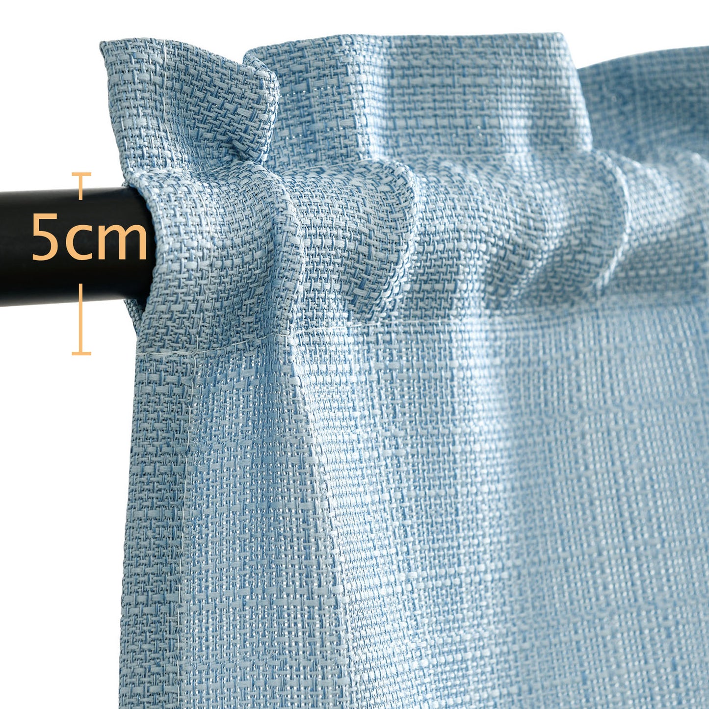 CURTAINKING Kitchen Curtains Linen Textured Cafe Curtains for Bathroom Farmhouse Light Filtering Tier Curtains Rod Pocket 2 Panels