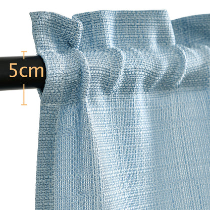 CURTAINKING Kitchen Curtains Linen Textured Cafe Curtains for Bathroom Farmhouse Light Filtering Tier Curtains Rod Pocket 2 Panels