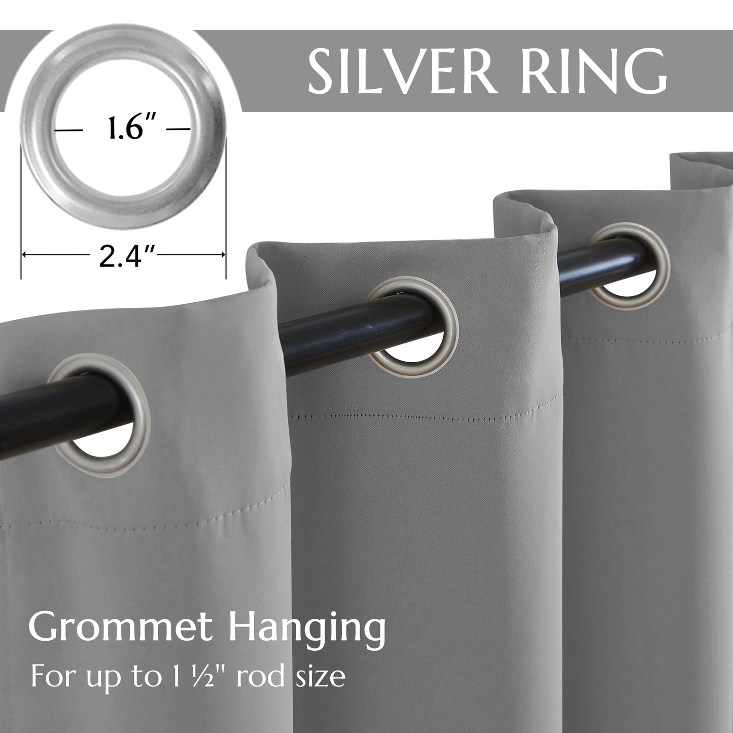 Curtainking Black out Curtain and Drapes Thermal Insulated Grommet Curtains for Living Room 2 Panels
