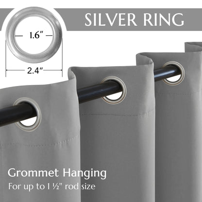 Curtainking Black out Curtain and Drapes Thermal Insulated Grommet Curtains for Living Room 2 Panels
