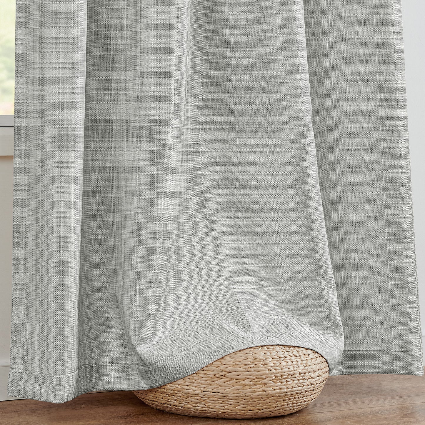 Curtainking Blackout Curtains Linen Textured Drapes for Bedroom Grommet 2 Panels