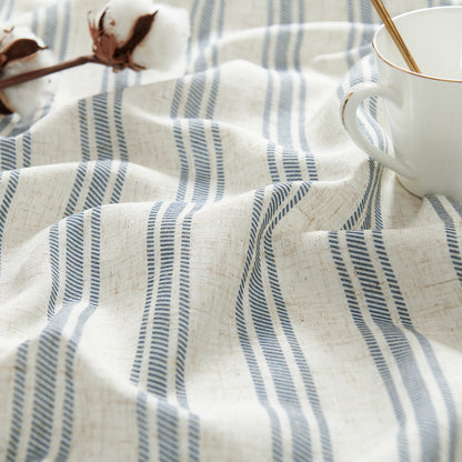 Curtainking Striped Kitchen Curtain Linen Cafe Curtains Semi-Sheer Rustic Farmhouse Tier Curtains Rod Pocket 2 Panels