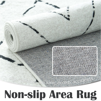 RUGKING Modern Area Rug Washable Rug Boho Carpet Non Slip Mat for Dinning Room Living Room Bedroom