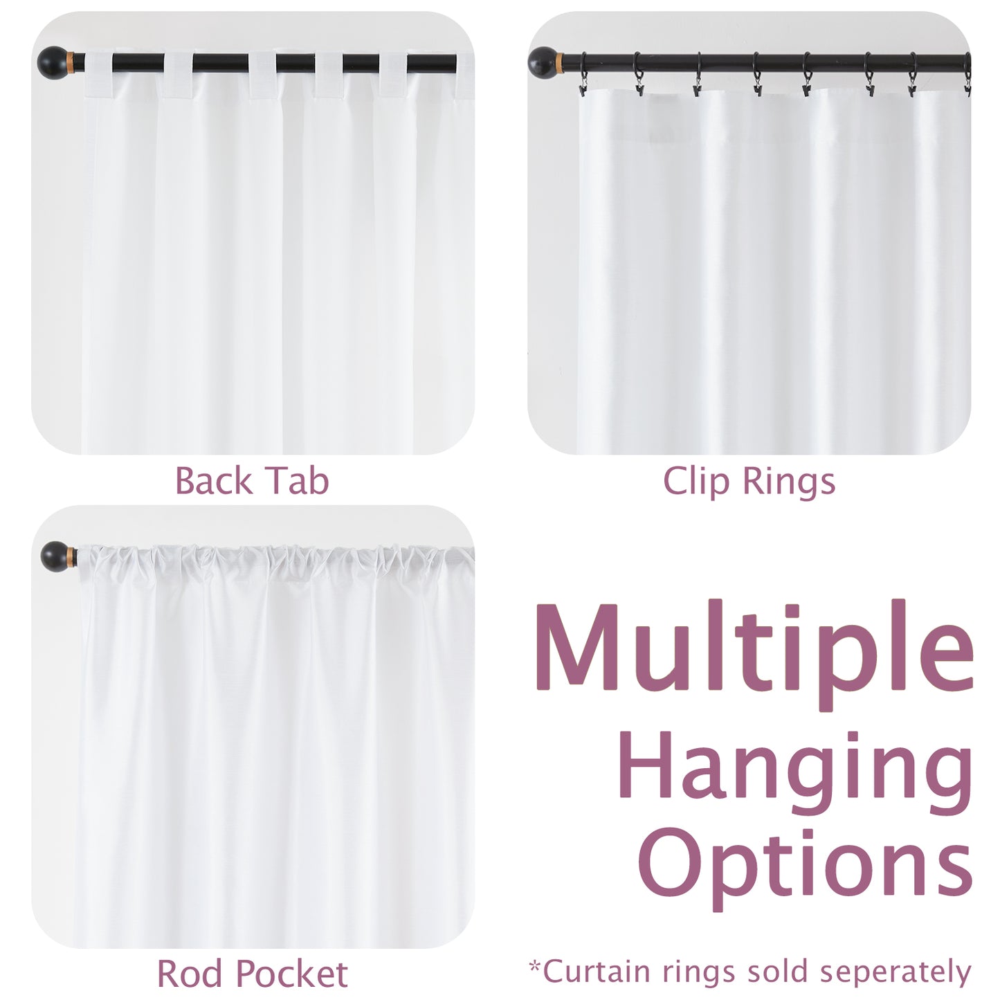 Curtainking Living Room Curtains Faux Silk Dupioni Curtains Light Filtering Curtains Rod Pocket Set 2 Panels