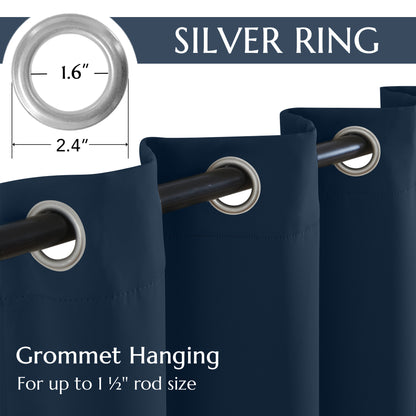 Curtainking Black out Curtain and Drapes Thermal Insulated Grommet Curtains for Living Room 2 Panels