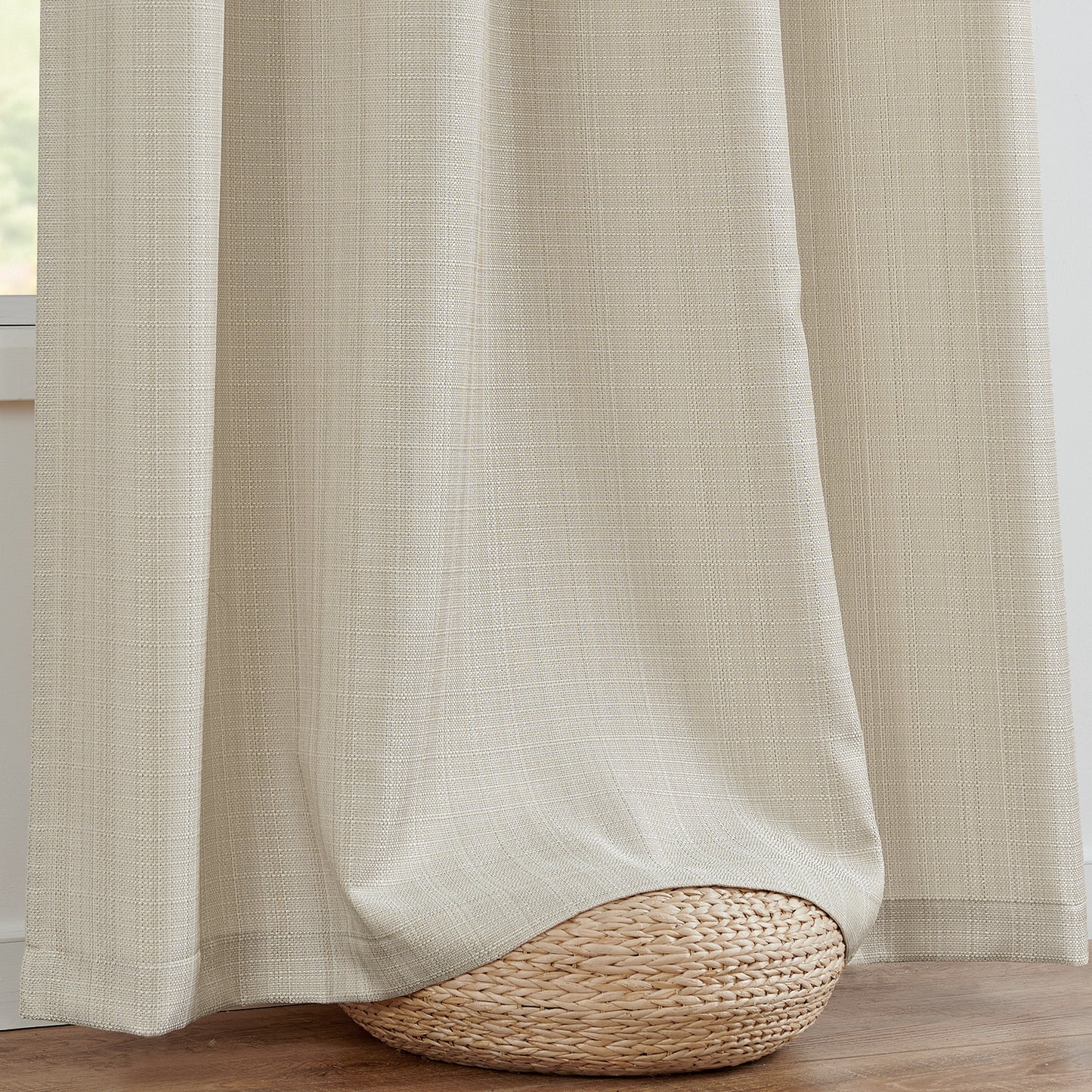 Curtainking Blackout Curtains Linen Textured Drapes for Bedroom Grommet 2 Panels