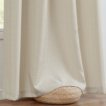 Curtainking Blackout Curtains Linen Textured Drapes for Bedroom Grommet 2 Panels
