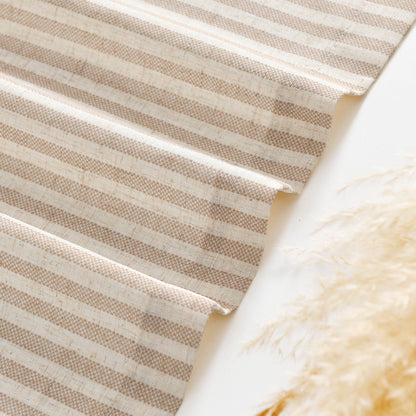 CURTAINKING Kitchen Valance Stripe Pattern Farmhouse Window Valance Linen Window Treatment for Bathroom Rod Pocket 1 Panel