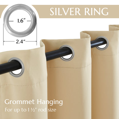 Curtainking Black out Curtain and Drapes Thermal Insulated Grommet Curtains for Living Room 2 Panels